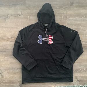 Under Armour Men's Black Hoodie with Patriotic Logo